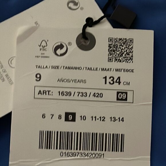 ZARA Kids | Blue | FLOWY HOODED DRESS - Picture 8 of 9